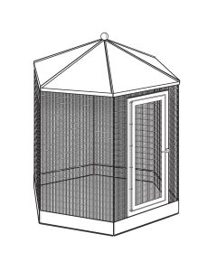 HEXAGON AVIARY, 60" DIA, 94" HT, GALVANIZED